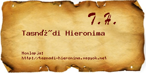 Tasnádi Hieronima névjegykártya